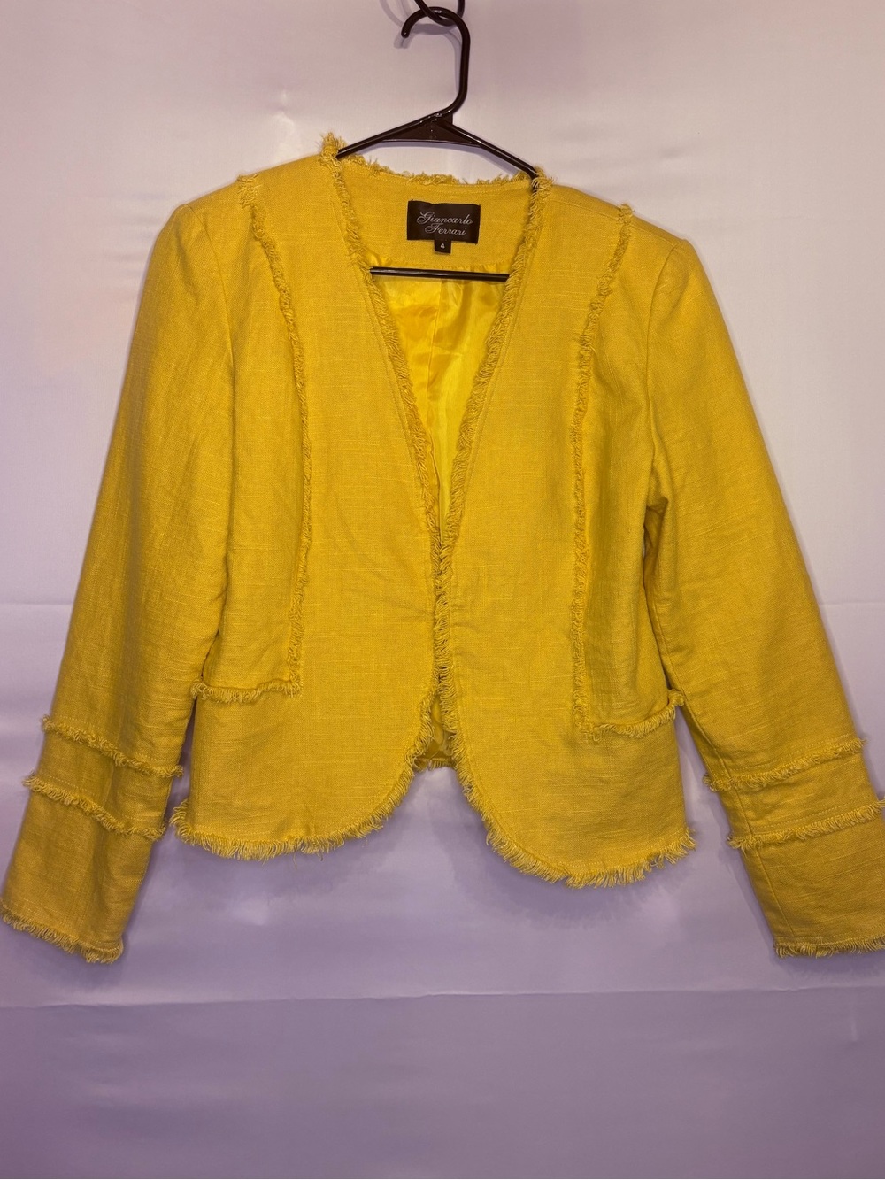 Giancarlo Ferrari Sunshine Yellow Linen Blend Blazer